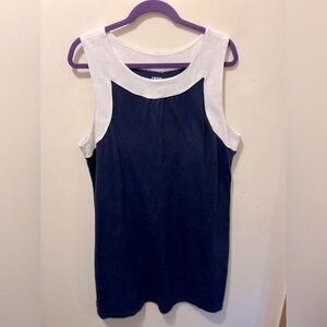 IZOD vintage style blue white cotton‎ pique midi dress XXL